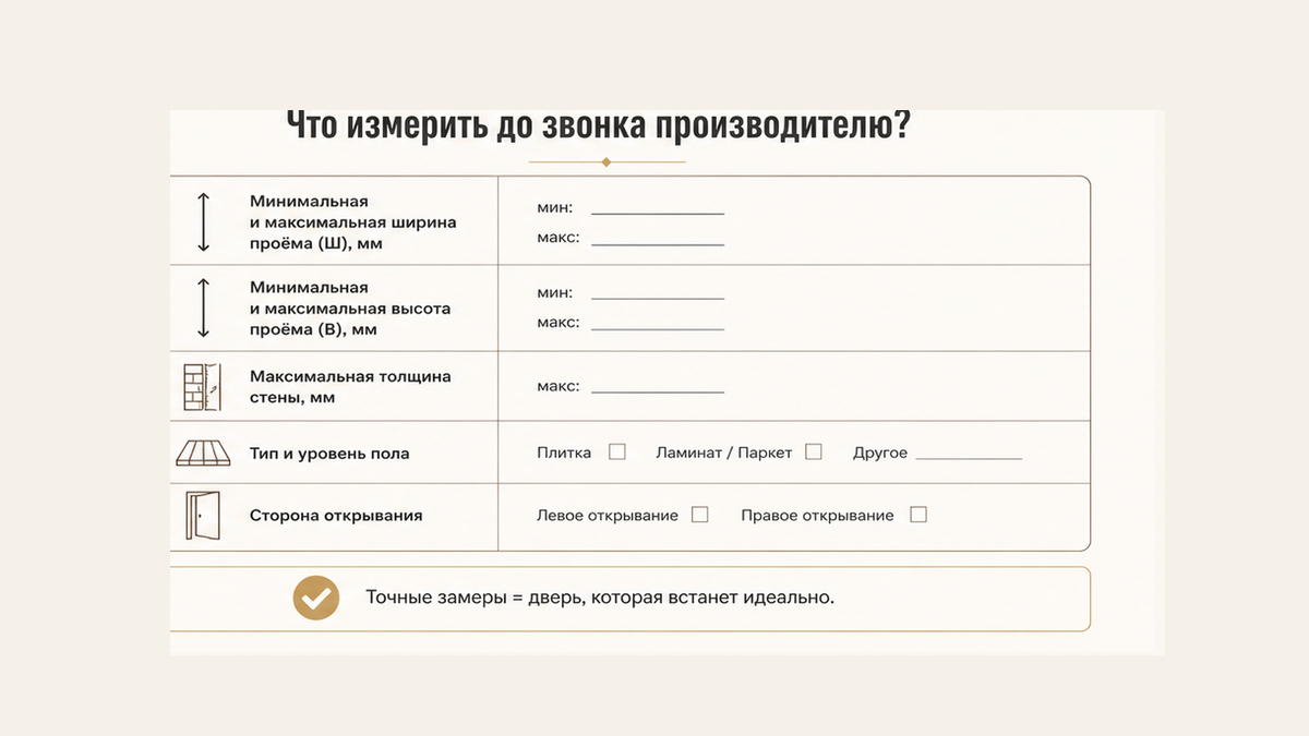 Три цифры для заказа: ширина, высота, толщина стены