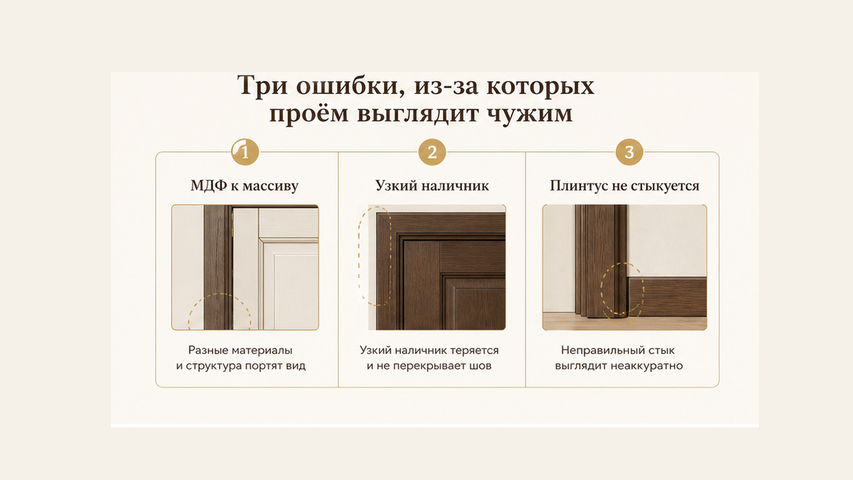 Сравнение ширины наличников 60, 70 и 90–120 мм для межкомнатных дверей