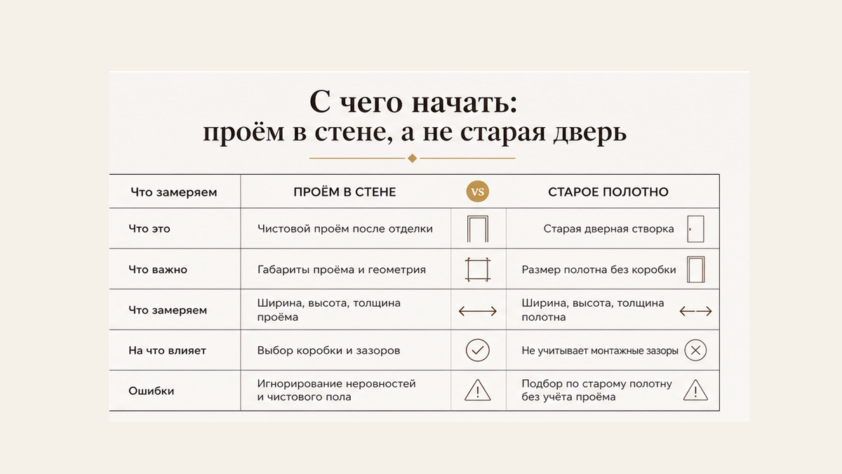 Схема: что мерить в дверном проёме – ширина, высота, толщина стены